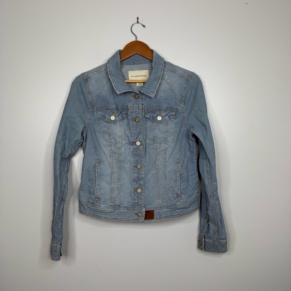 Pilcro and the Letterpress Jackets & Blazers - Pilcro And The Letterpress Denim Rail Road Stripe Jacket Jean Jacket Trucker L